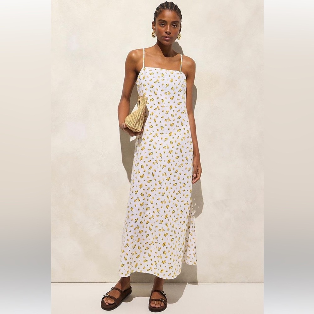 NWT J. Crew linen-cotton blend tie back midi dress, XXL, White